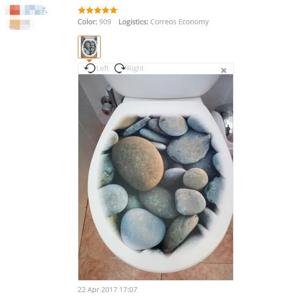 Наклейка на табурет унитаза с 3D принтом|bathroom sticker|personalized stickersstickers home decor |