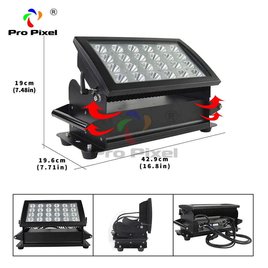 4 шт. водонепроницаемые чехсветодиодный для диджесветильник 24 х10 Вт | Лампы и
