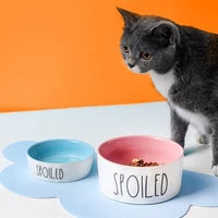 ceramic pet food bowl cute cat bowl water basin dog pot dog feeders drinking eat bowl round pet accessory
