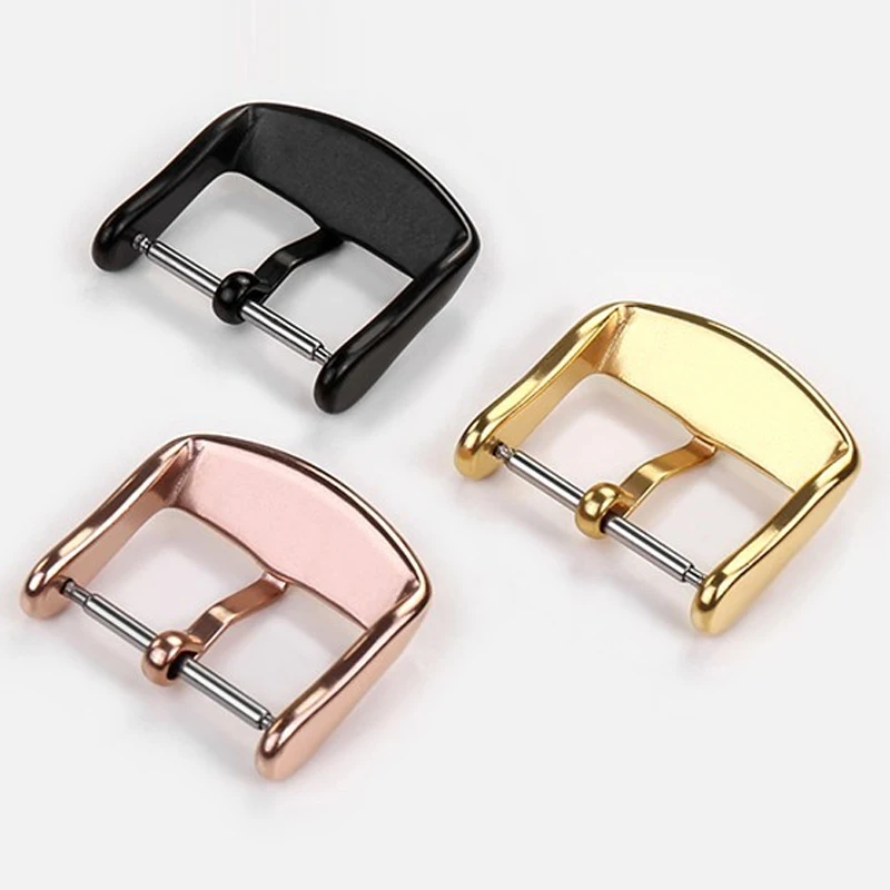 

1Pcs Stainless Steel Watch Band Buckle 10mm-16mm 18mm 20mm 22mm Watch Pin Buckle Silver Gold Black Clasp Watch Strap Accessories