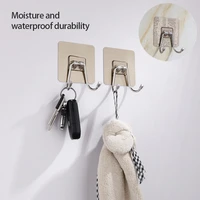 bathroom stainless steel large sticky hooks multifunctional waterproof punch free brushed non marking stickers hone bathroom