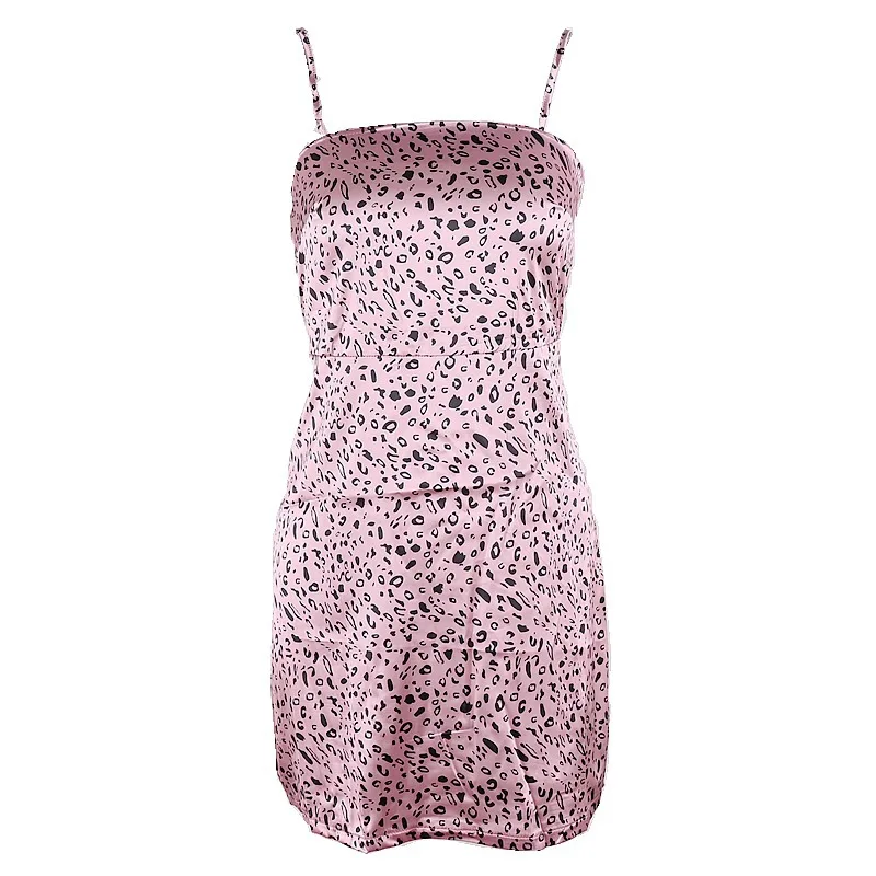 

Insjennie Korean Version 2021 Summer Trend Slim Leopard Print Suspender Skirt A-line Skirt