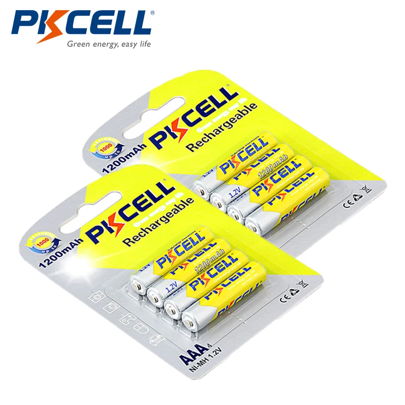 

Аккумуляторы PKCELL Ni-MH AAA 8 шт./лот, 1200 мАч, 1,2 в, NIMH