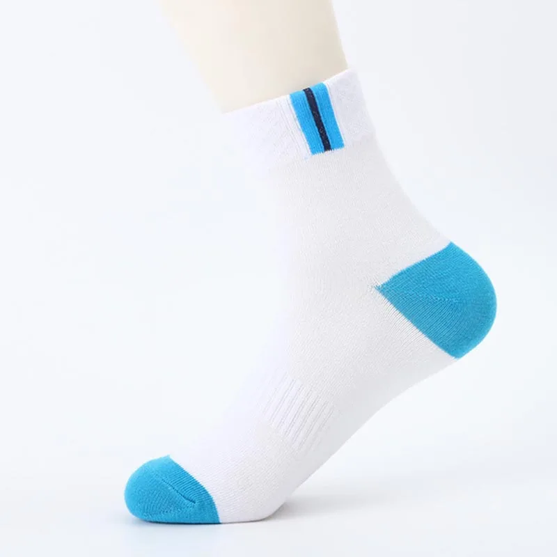 white blue TW Брендовые хлопковые мужские носки EU39-45(US7-11) в полоску, креативные летние носки, высокое качество, носок для активных занятий для мужчин, кальцитовые носки - Цвет: white blue TW