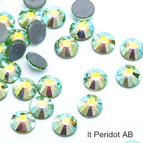 lt Peridot AB SS16 SS20 Блеск стразы Горячая фиксация стразы 1440 шт./упак. кристалл AB Hot Fix стразы одежда свадебное платье E7021 - Цвет: lt Peridot AB