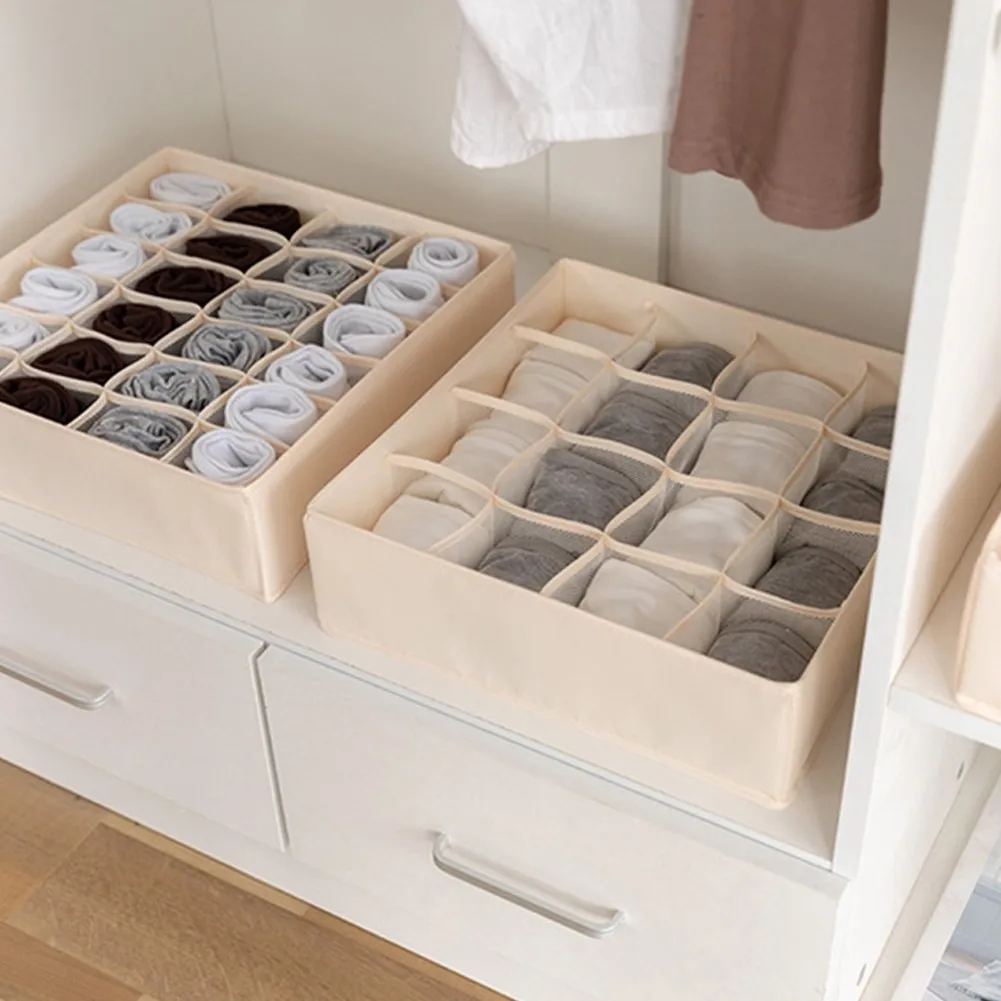 

Drawer Closet Storage Box Foldable Washable Underwear Socks Organizers Dividers Socks Divider Case Organizers Boxes
