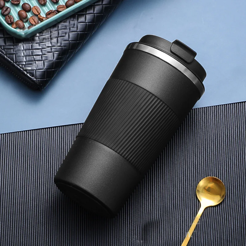 

Mug Coffee Cup with Cover Stainless Steel Silicone Coffee Insulated Water Cup Portable Outdoor Office Cup Portable Cup For Gifts