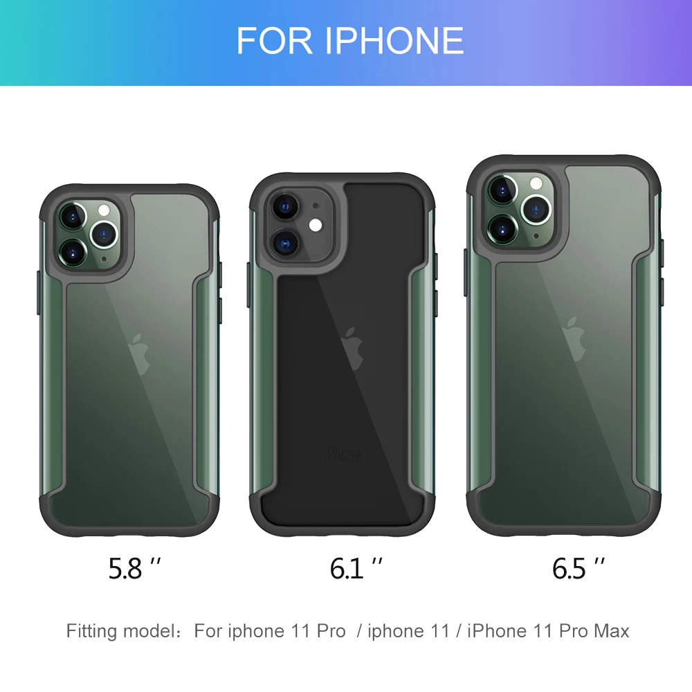 Чехол для iPhone 11 Pro Max, прозрачный металлический чехол с амортизацией углов, устойчивый к царапинам, чехол для беспроводной зарядки s