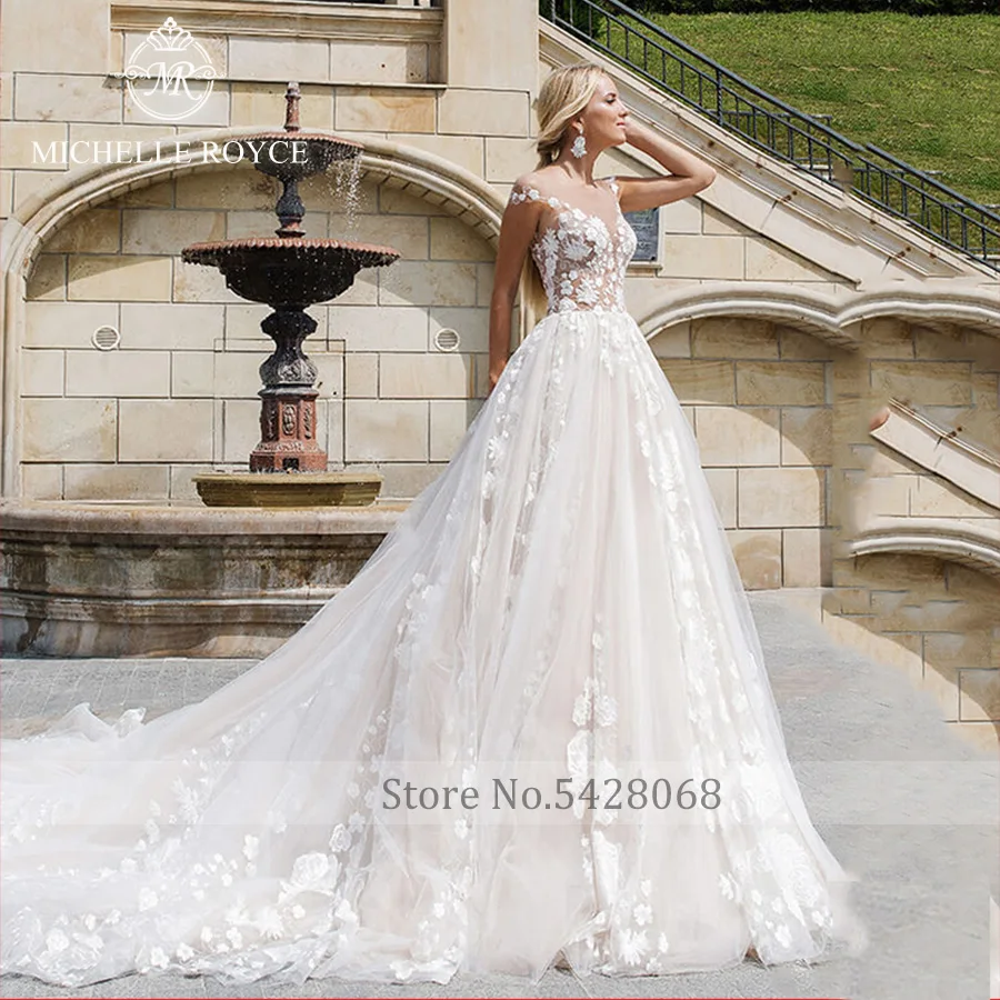 Мишель Ройс милое свадебное платье трапециевидной формы для женщин на тонких