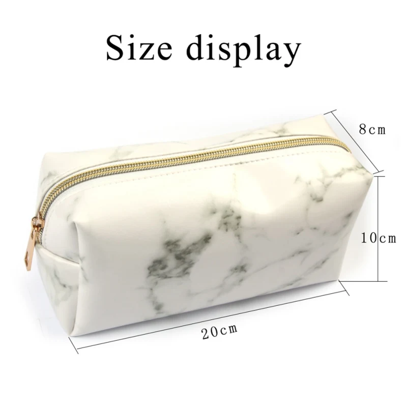 Макияж Красота кисточки набор с большой из искусственной кожи мраморный узор 10