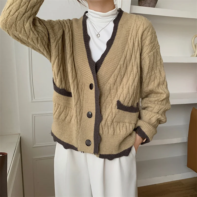 

Streetwear Knitted Cardigan Women Long Sleeve Elegant Sweaters Winter Korean Sweater Clothes pull femme jersey mujer