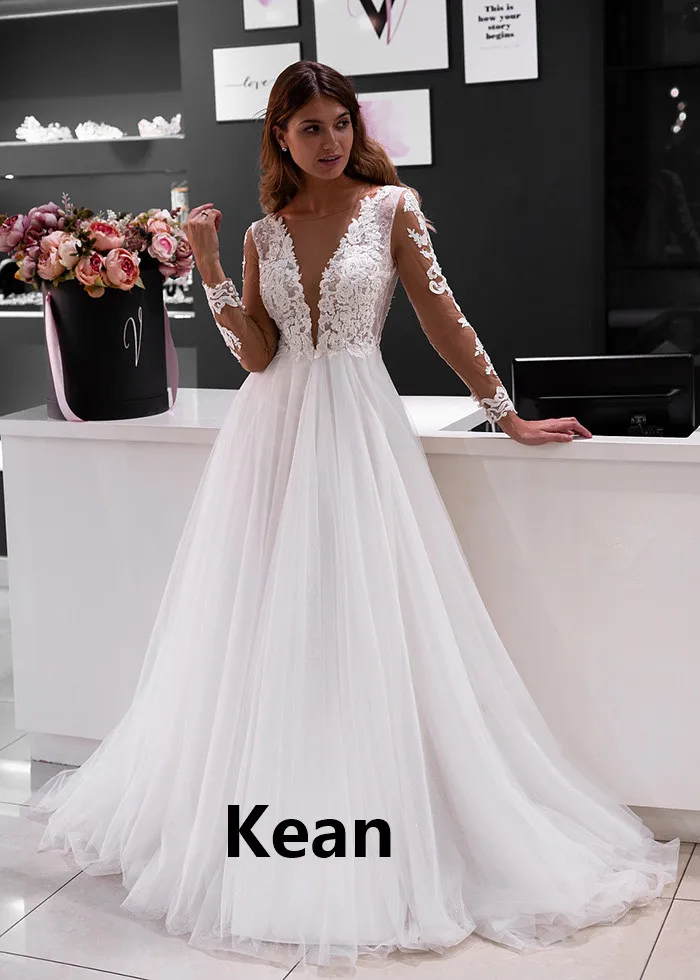 

Женское свадебное платье It's yiiya, белое платье на пуговицах с глубоким v-образным вырезом и длинными рукавами в арабском стиле на лето 2019