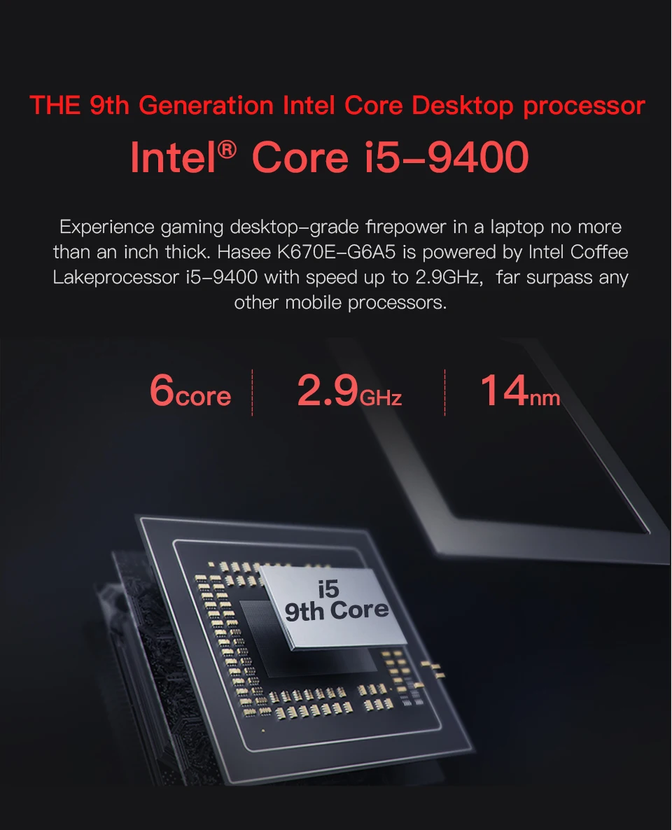 Портативный игровой ноутбук hasee K670 Intel G5420/I5-9400 GTX1050 15,6 дюймов с ips экраном