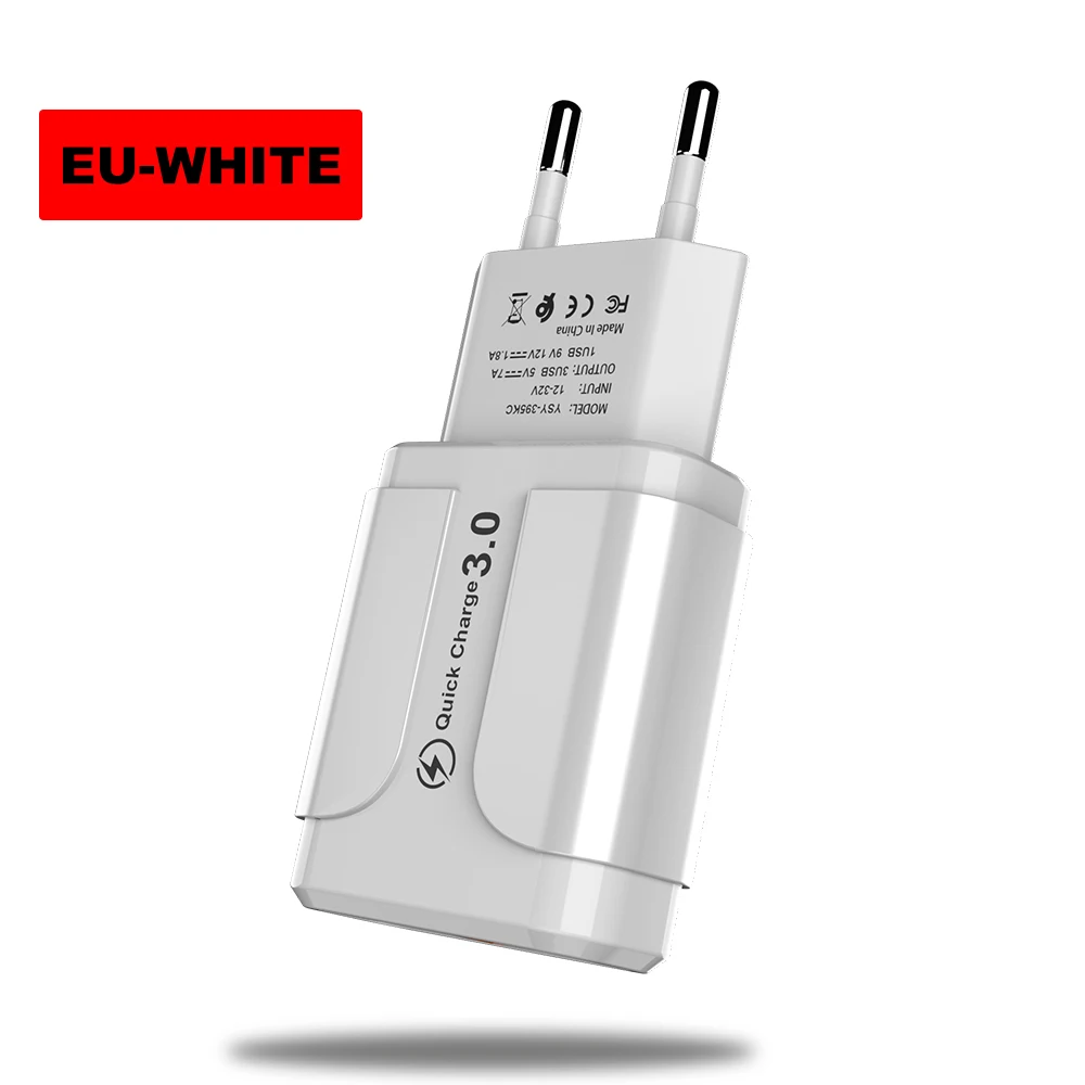 White charger EU Зарядное устройство Vanniso 5V 3.1A 18W quick charge 3,0 для iphone X Samsumg S8 A50 huawei Xiaomi note 8 qc3.0, настенный адаптер для смартфона - Тип штекера: White charger EU