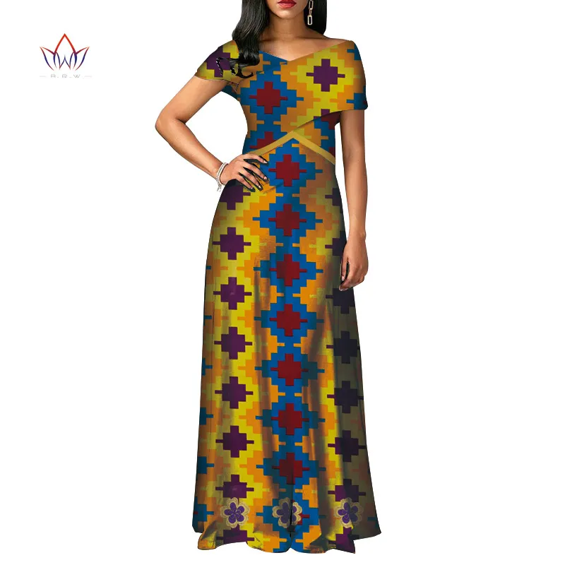 fashion African Dresses for Women Dashiki short sleeve Africa clothing Plus Size Patchwork Party Dresses for Women WY3924