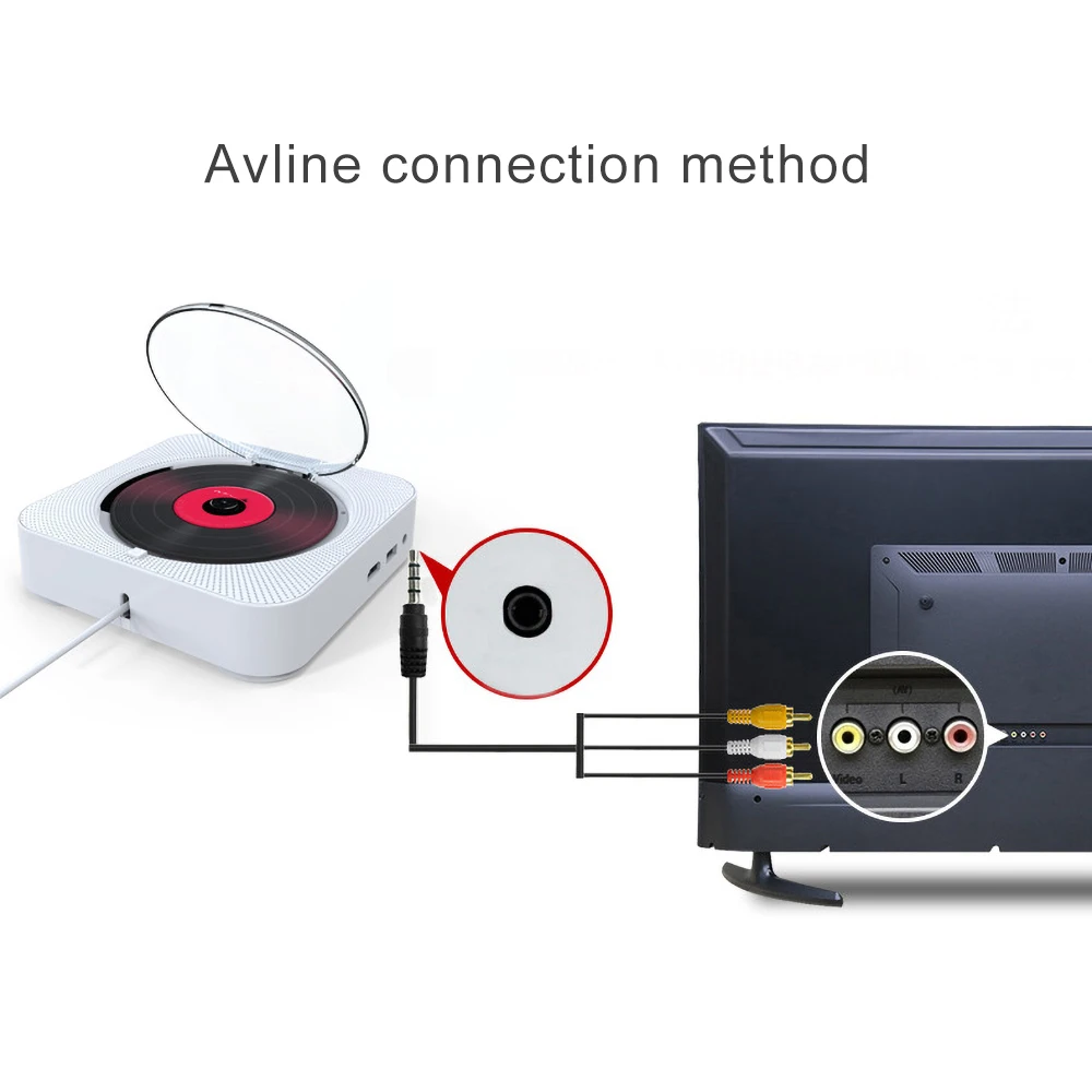 kebidu Portable CD Player Bluetooth Wall Mountable Music MP3 FM Audio Radio Speaker Stereo 3.5MM Headphone Jack Home |