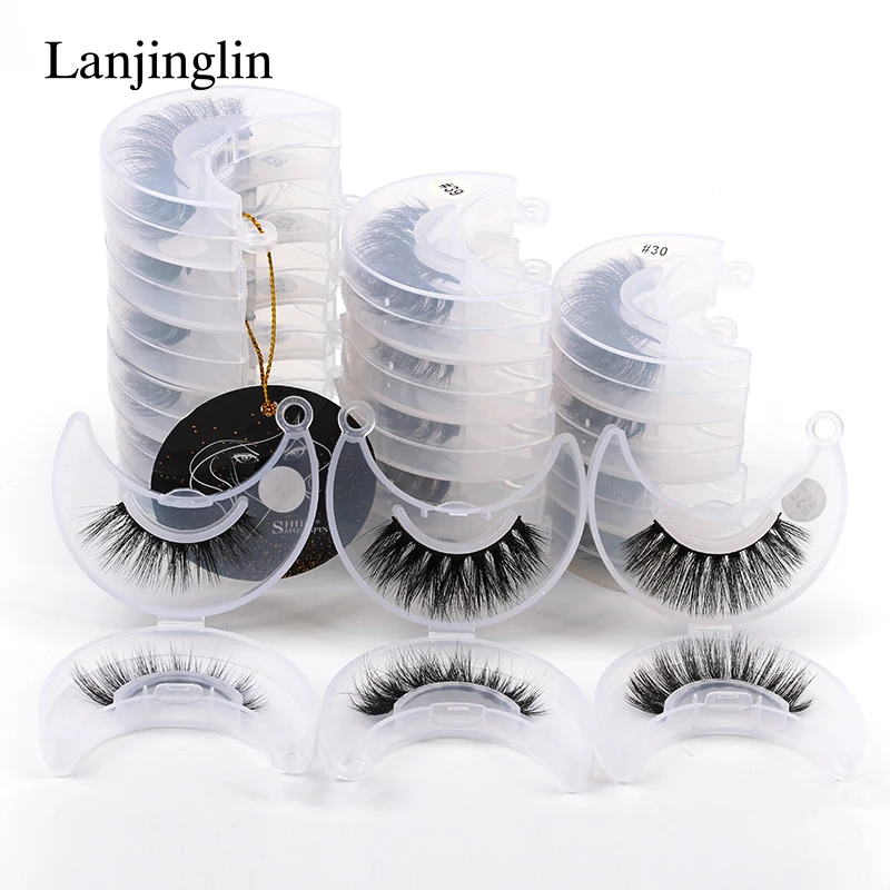 

Wholesale False Eyelashes 10 Pairs Natural Long 3D Mink Lashes Wispy Fluffy Handmade Faux Lashes Makeup Tool Extension maquiagem