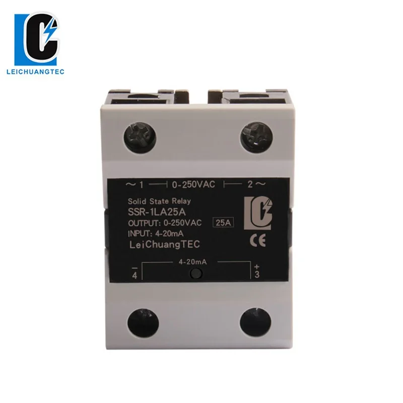 

4-20mA adjustable solid state relay 25A SSR-25LA,solid state voltage regulator,power controller LeiChuang TEC