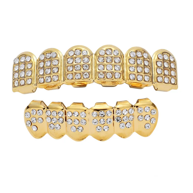 Кубический циркон хип-хоп ЗУБЫ гриль Bling полые Зубы вампира для Хэллоуина |