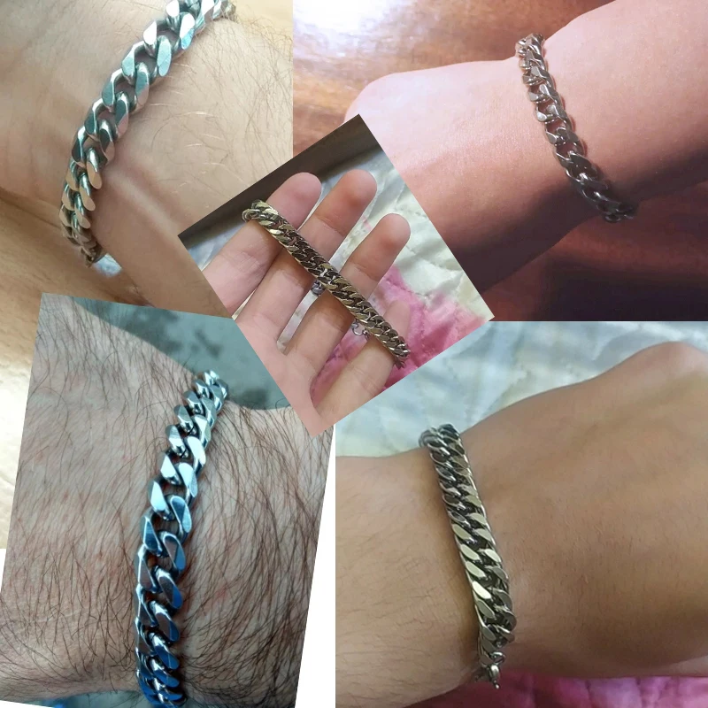 

Men's Bracelet Good Quality Stainless Steel Mens Bracelet Men Male Cuban Link Chain On Hand Man's Chain Bracelets High Polished