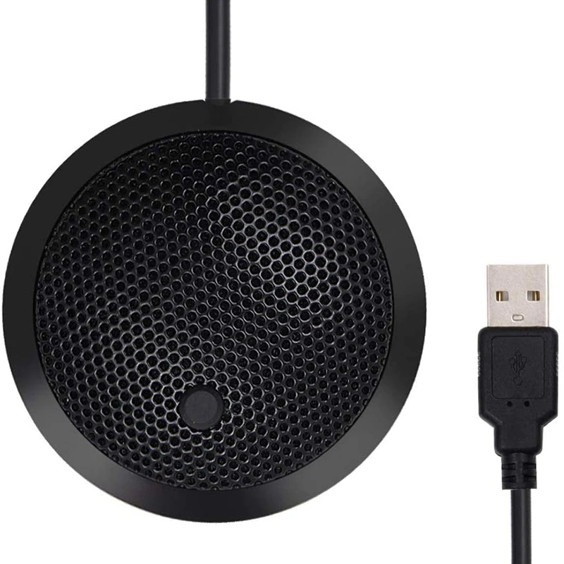 Conference USB Microphone,Omnidirectional Condenser PC Microphone with Mute Button LED Indicator,Plug&Play,for Game,Etc
