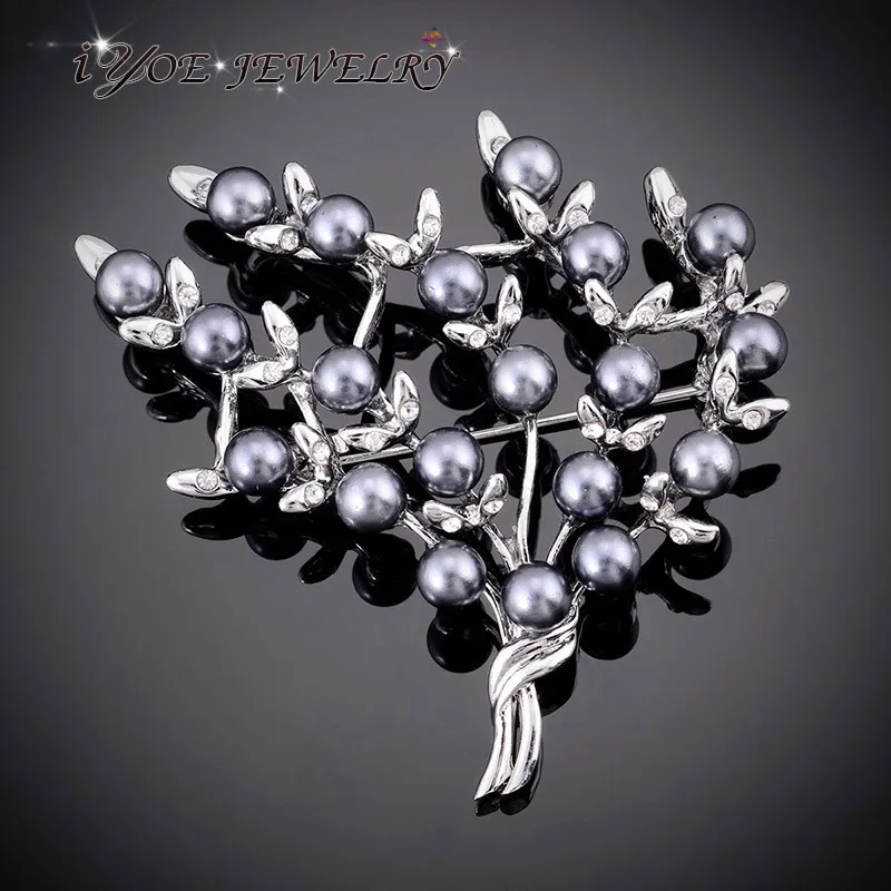 IYOE имитация жемчуга дерево броши ювелирные изделия Ретро стиль старинные