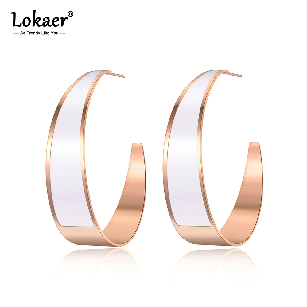 Lokaer Мода из нержавеющей стали геометрические в виде полукруга серьги ювелирное