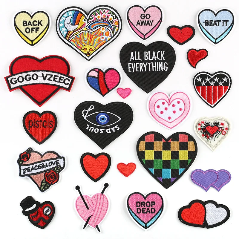 

24Pcs/lot Love Series For Ironing on Embroidered Patches For Hat Jeans Sticker Sew DIY Clothes Iron on Patch Applique