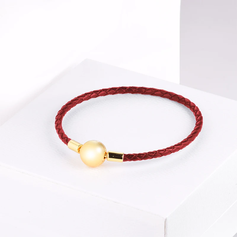 

Shine Red Leather Bracelets 100% Authentic 925 Sterling Silver Jewelry Free Shipping