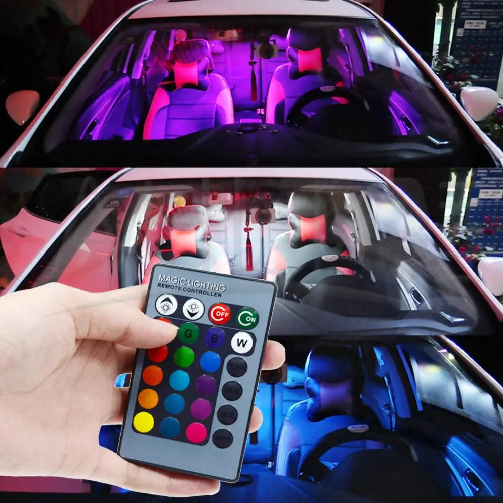 Автомобильный светодиодный RGB пульт дистанционного управления T10 12 В постоянного