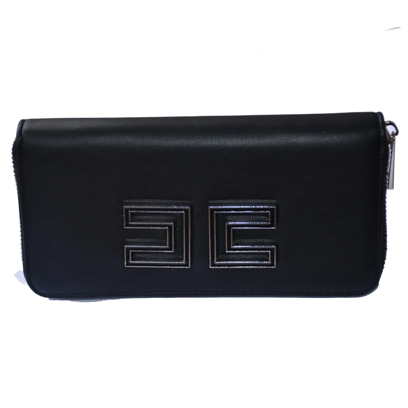 

Модные женские кошельки, длинный металлический кошелек на молнии для телефона, Женский кошелек для денег, с надписью, серебристый металличе...