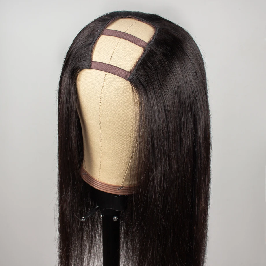 Dollface короткие парики из человеческих волос U часть прямые волосы для черных