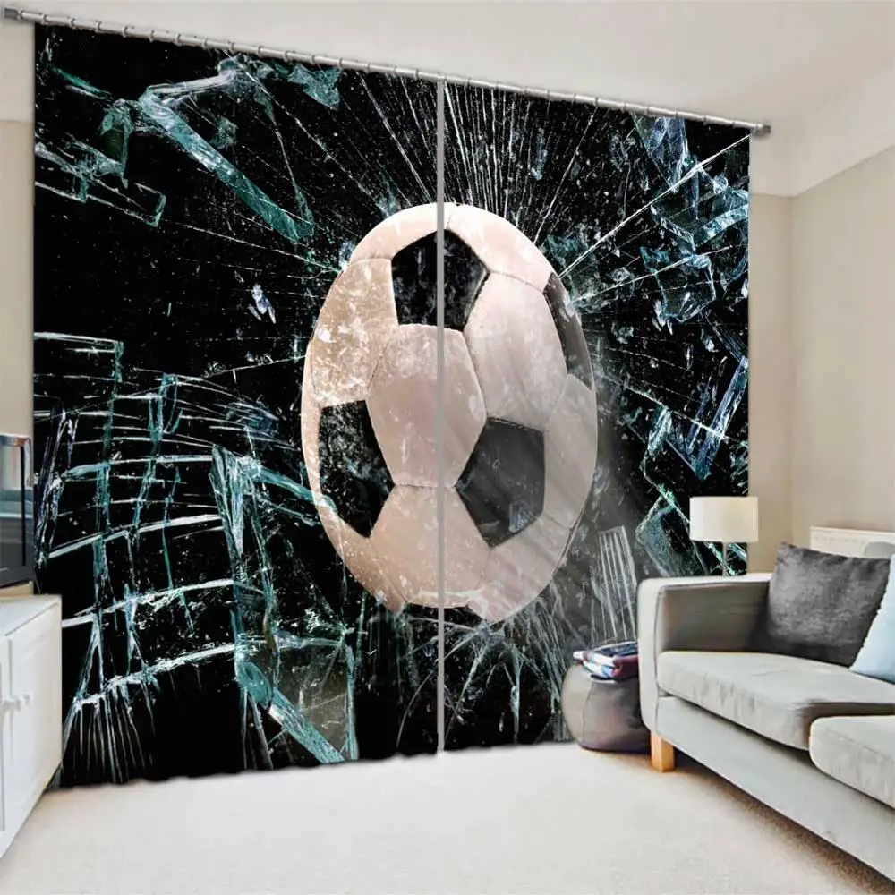 

Custom football Blackout Curtains For Bedroom Window Curtains Living room Kitchen Curtains European Decoration