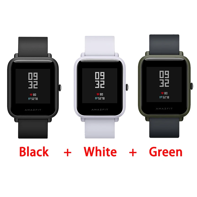 B add W add G Смарт-часы Amazfit bip с английским/испанским/русским мультиязычным спортом, глобальная версия фитнес-часов - Цвет: B add W add G
