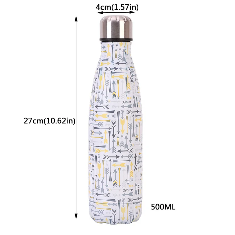 500 мл бутылка для воды из нержавеющей стали Фламинго печать колы езда на