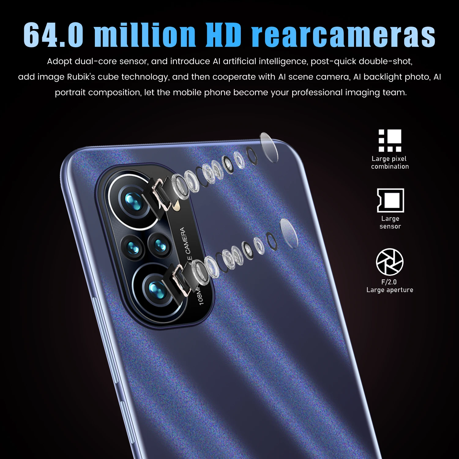 

P50 Pro 6.8 Inch 8GB RAM 256GB ROM 32MP+64MP 1200*2640 6000mAh Smart Phone Face ID Deca Core Andriod 11 Mobile Phone MTK6889+