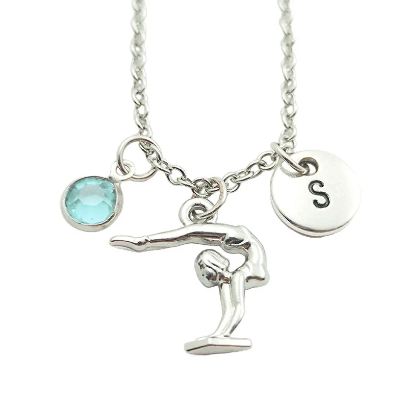 Очаровательное креативное ожерелье для гимнастики с надписью монограммой