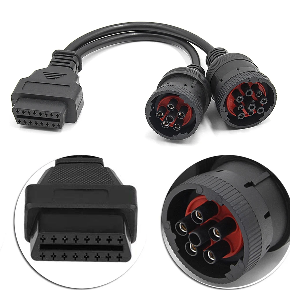 OBD2 грузовик диагностический инструмент 16 контактный кабель J1708 J1939 разъем OBD к 6 9