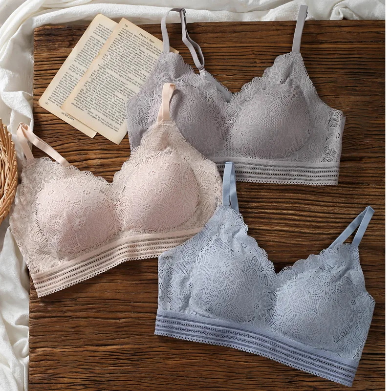 

Бюстгальтер без стальных косточек, пикантная кружевная бесшовная дышащая Удобная майка с эффектом пуш-ап для девушек