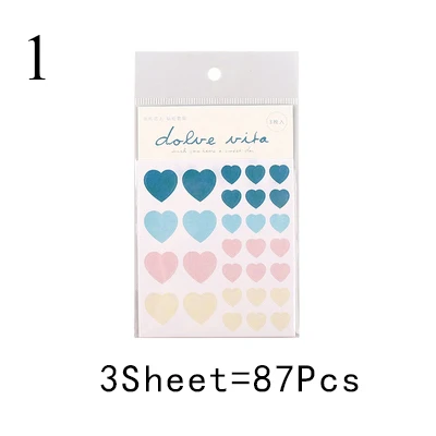 9 76 шт милые одноцветные наклейки s Kawaii Dot канцелярские наклейки s Бумажные Клейкие наклейки для детей DIY Скрапбукинг принадлежности для альбома - Цвет: 9