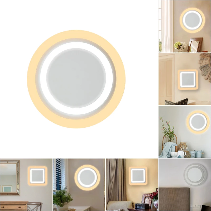 Acrylic 16W led Wall Lamp Indoor Warm white and cool lighting Minimalist Home Decoration Light for Bedroom livingroom | Освещение
