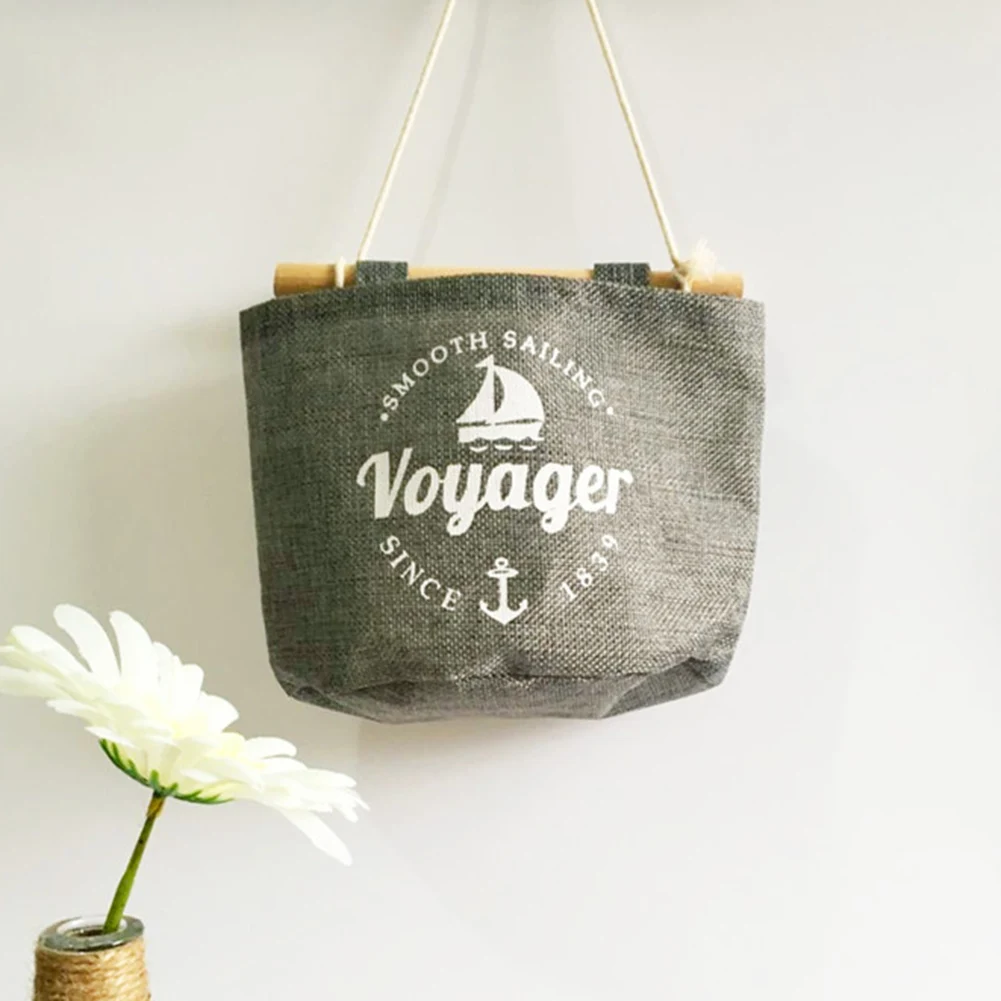 Storage Basket Wall-mounted Hanging Bag Waterproof Cotton Linen Sundries Underwear Toy Box Cosmetic Book | Дом и сад