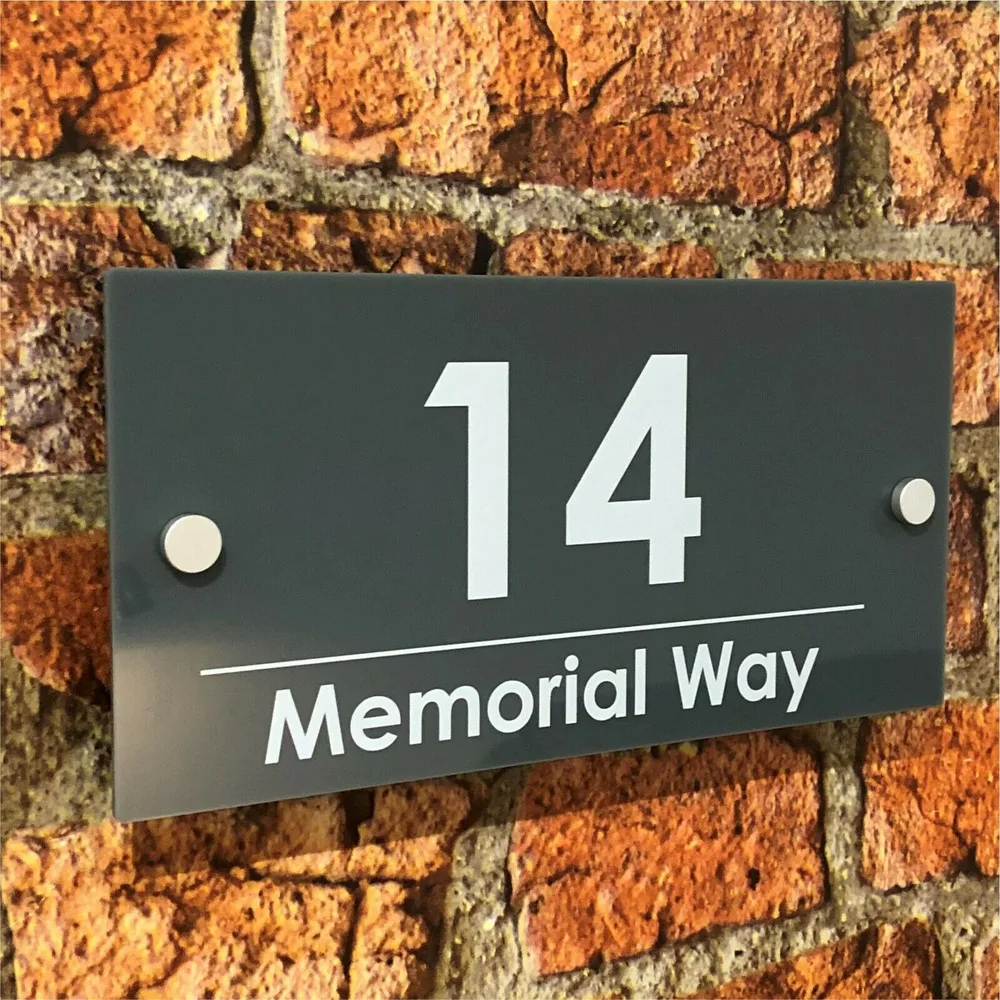 

Modern House Sign - Dark Grey with White Text - Size variations available