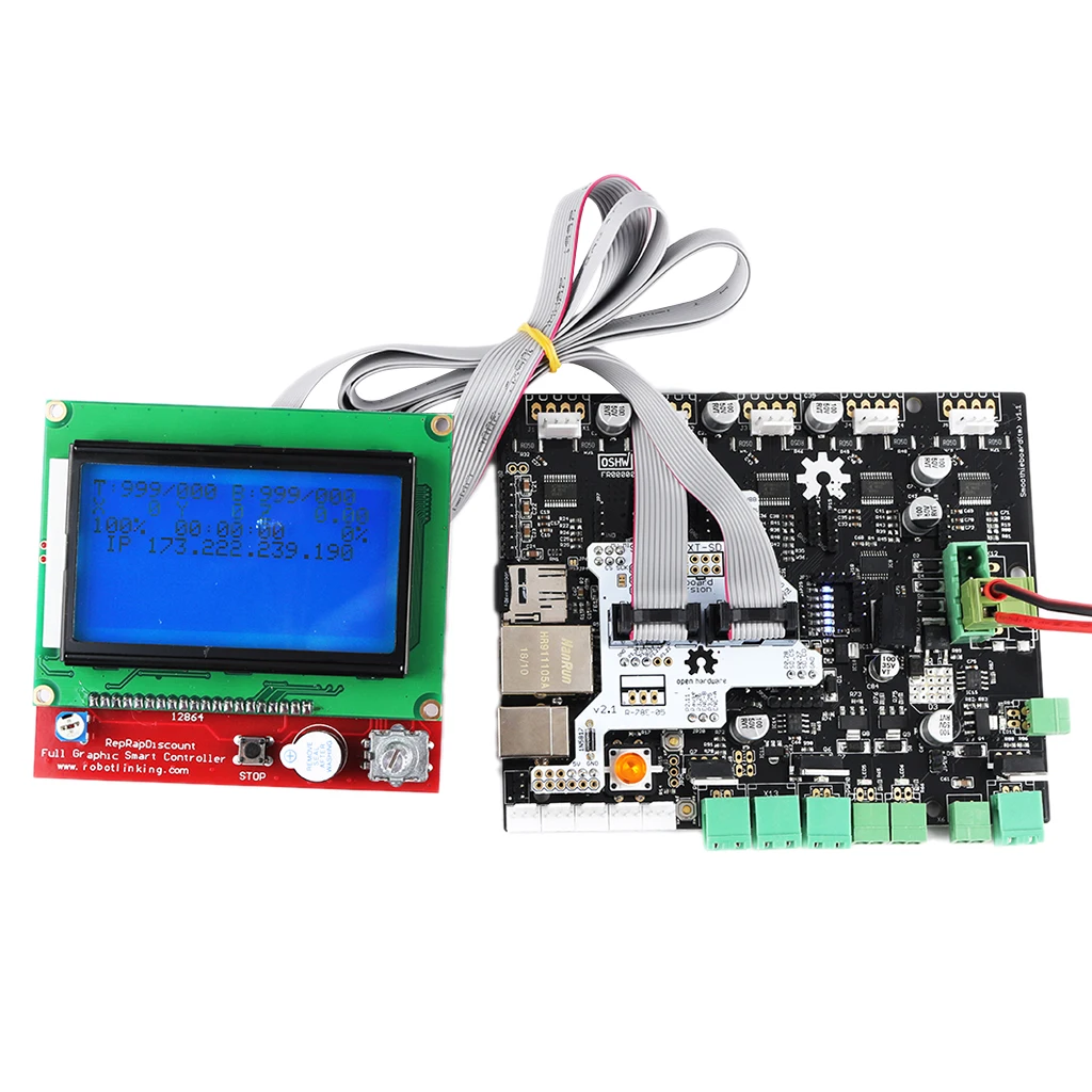 

Набор для 3D-принтера Smoothieboard 5X V1.1 + ЖК-экран 12864 + ЖК-адаптер G