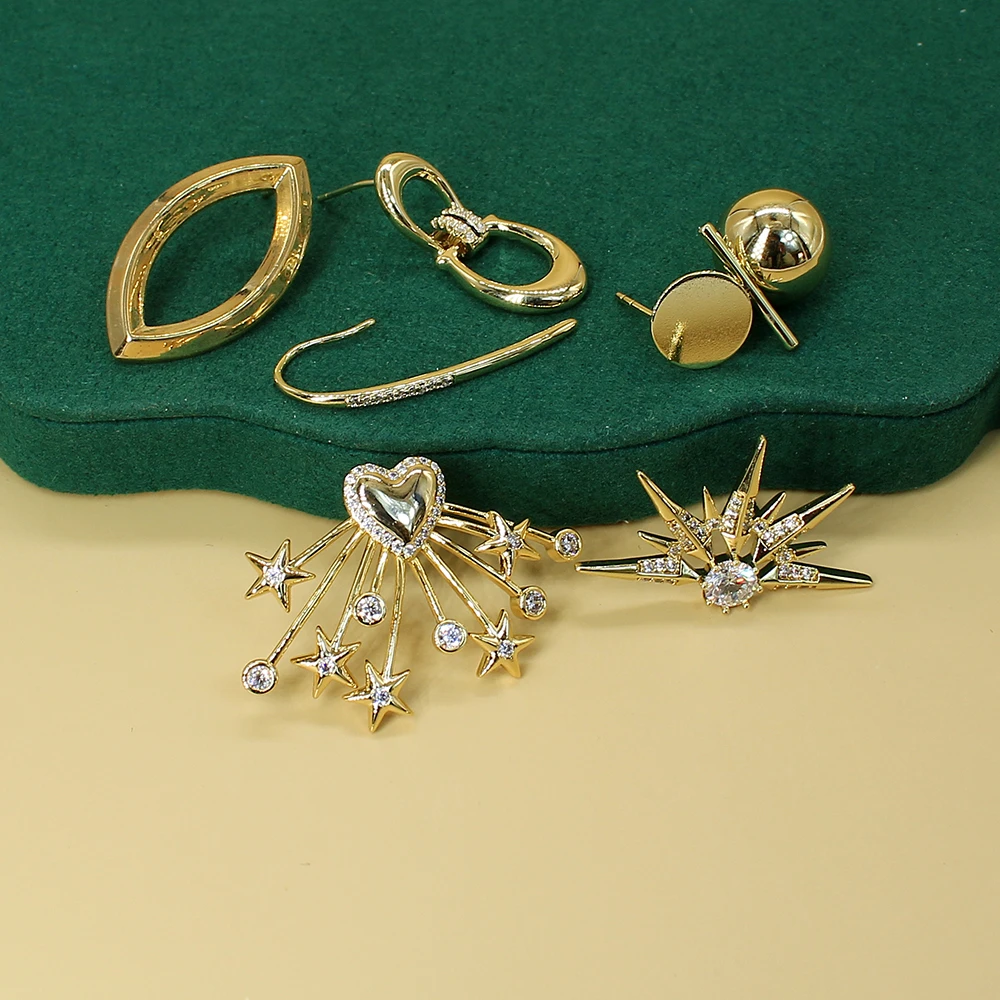 

Gothnic Romantic Style Balls Irregular Geomety Cubic Zirconia Earrings Charms Ear Studs for Women Girls Crystal Jewelry Party