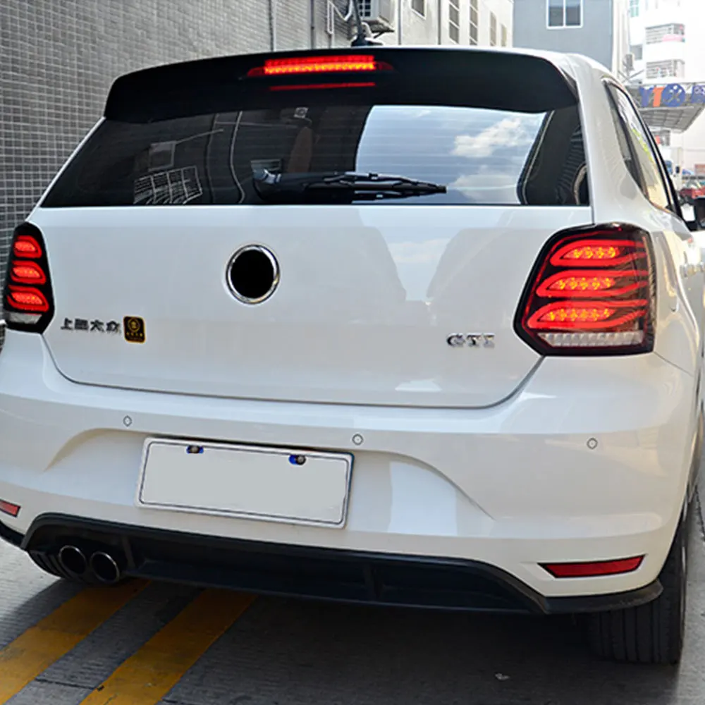 Светодиодный фонарь светильник s в сборе для VW Polo 2011- светодиодный задний фонарь стоп-сигнал заднего хода светильник беспроводной сзади Резервное копирование лампа DRL для хвостовой части автомобиля светильник s