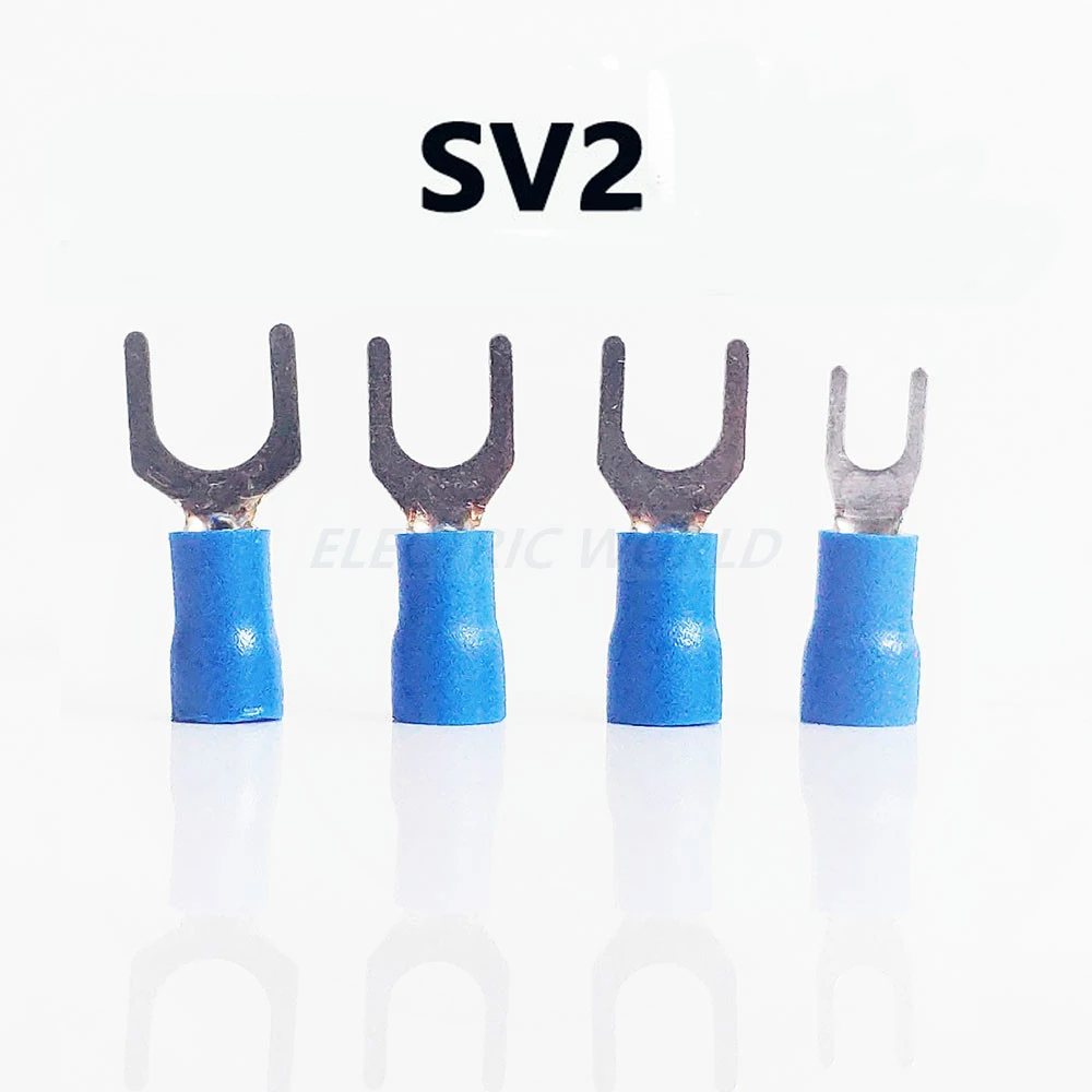 

100pcs Wire connector Fork Spade Crimp Insulation Terminal SV2-3 SV2-4 SV2-5 SV2-6 Wire connection Cable Connector terminal