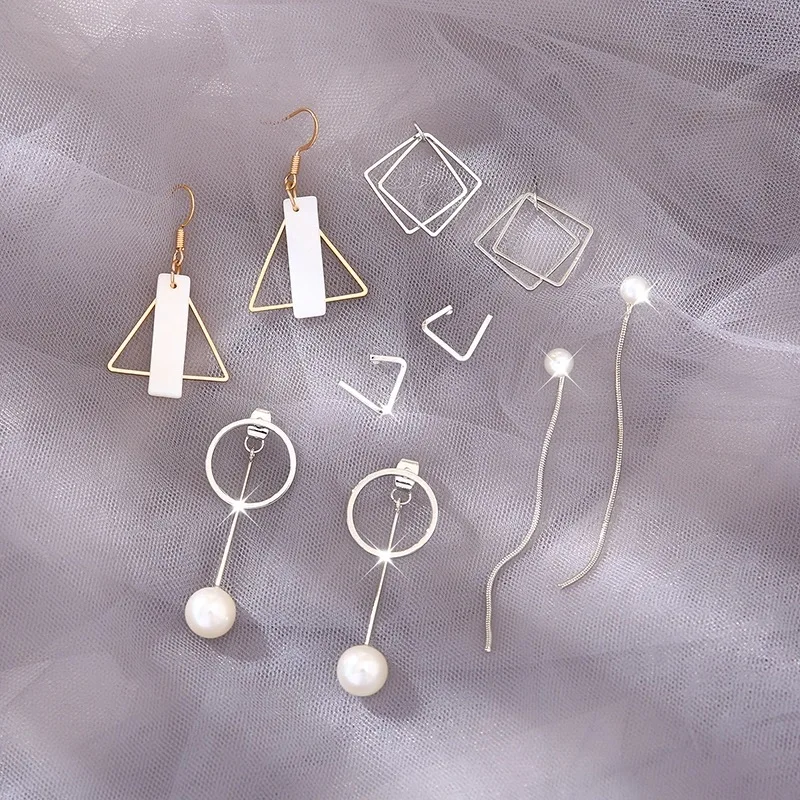 

2021 New Fashion Long Metal Tassel Earrings Simple Trend Silver Women's Personalized Party Simple Trend Earrings