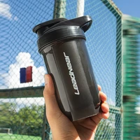 500ml portable plastic sports shaker bottle outdoor fitness gym whey protein powder mixing drinking bottle with stirring ball
