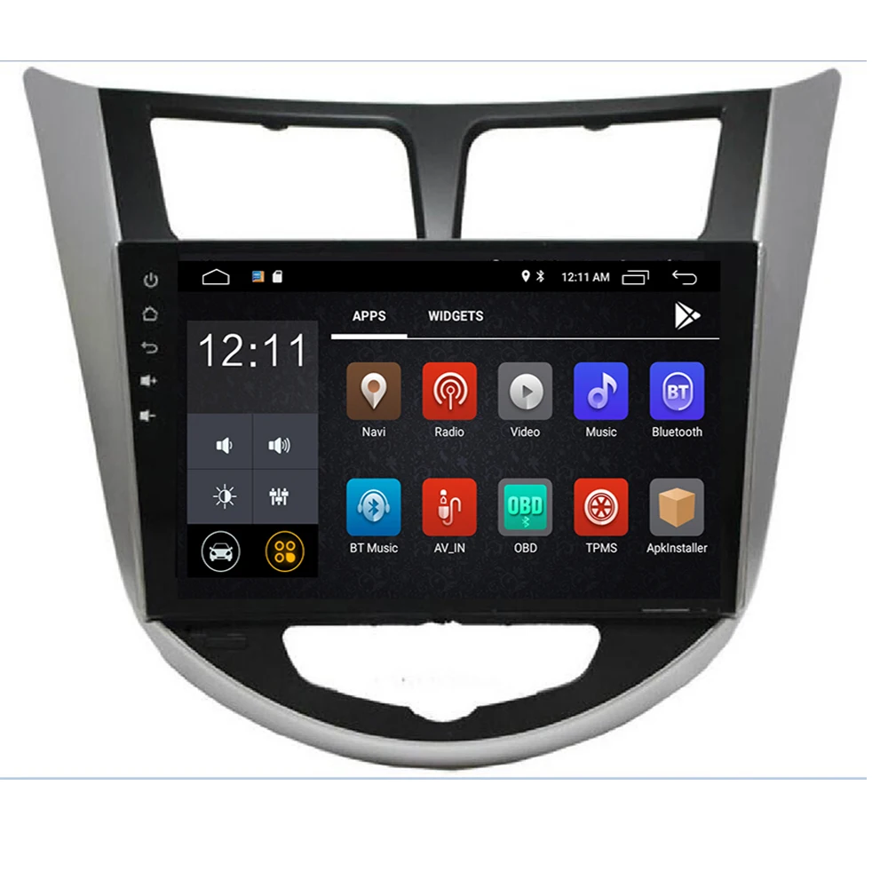 Автомобильный Dvd-плеер 9 дюймов 2 din Android 10 для Hyundai Solaris Verna 2011-16 магнитола видео Gps